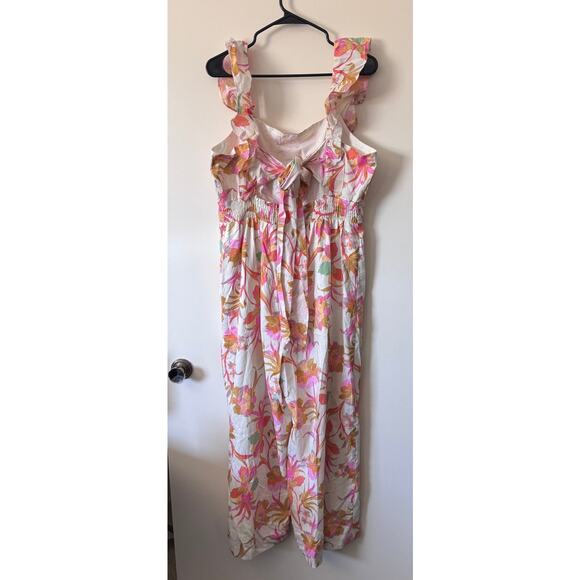 Taylor Flutter Strap Floral Tie Back Jumpsuit Size XL - Picture 4 of 6